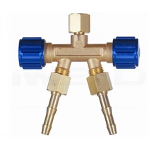 Ikerelosztó, IWELD, oxigén, 1/4" Ikerelosztó, IWELD, oxigén, 1/4"