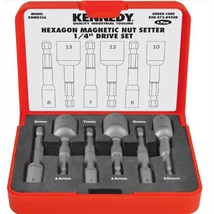 Dugókulcskészlet, KENNEDY, bitbefogású, 1/4", 6-13 mm