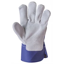 Bőrkesztyű, 3143, erős marhahasíték, szürke, kék vászon, 11 Bőrkesztyű, 3143, erős marhahasíték, szürke, kék vászon, 11
