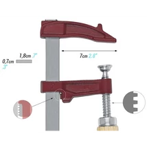 Csavaros gyorsszorító, PIHER, fanyeles, 200 x 70 mm