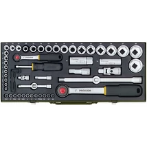 Dugókulcskészlet, PROXXON, 56 részes, 1/2"-1/4", 4-32 mm Dugókulcskészlet, PROXXON, 56 részes, 1/2"-1/4", 4-32 mm