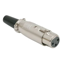 Kábelcsatlakozó, XLR 5 pólusú, beépített aljzat, fém Kábelcsatlakozó, XLR 5 pólusú, beépített aljzat, fém