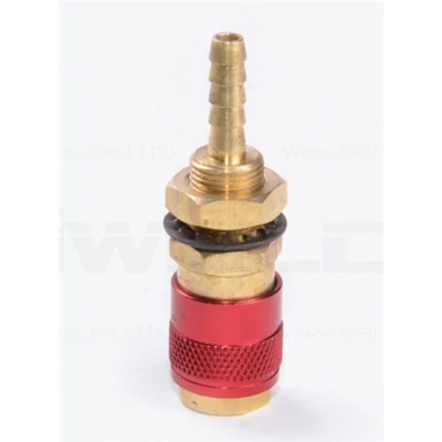 Gyorscsatlakozó aljzat MIG géphez, IWELD, D=8 mm tömlőhöz, piros