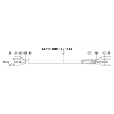 Áramkábel AWI hegesztőpisztolyhoz, BINZEL, SRT-18, 4 fm, vízhűtéses Áramkábel AWI hegesztőpisztolyhoz, BINZEL, SRT-18, 4 fm, vízhűtéses