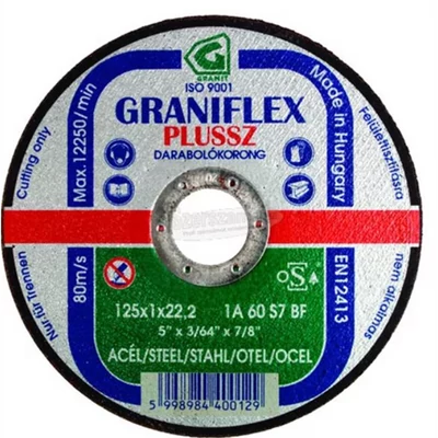 Darabolókorong, GRANIT, acél, 125 x 1,0 x 22,2 mm Darabolókorong, GRANIT, acél, 125 x 1,0 x 22,2 mm