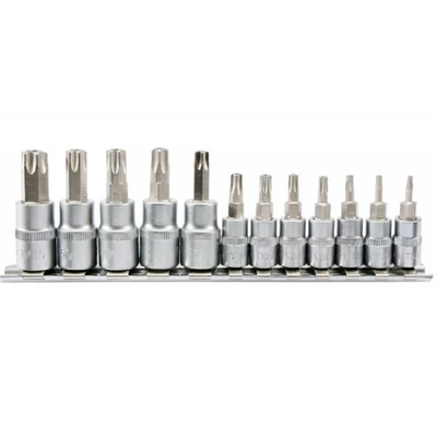 Rátűzőkulcskészlet, YATO, torx, 12 részes, 1/4", 3/8"
